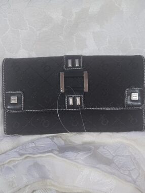 XOXO Black Quilted Wallet with Silver Hardware